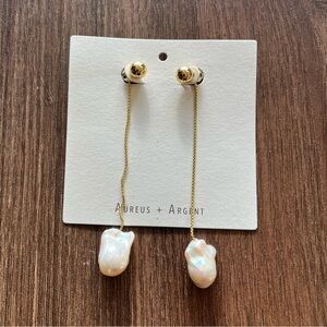 NEW Banana Republic Pearl & Chain Earrings